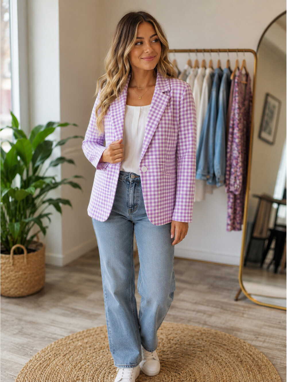 Tailored by Susan Graver Regular Printed Ponte Blazer Size XSP